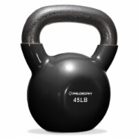 Philosophy Gym Vinyl Coated Cast Iron Kettlebell Weight 45 lbs - Black