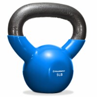 Philosophy Gym Vinyl Coated Cast Iron Kettlebell Weight 5 lbs - Blue