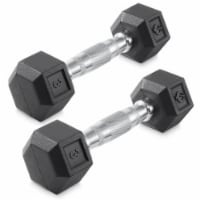 3 lb Pair Rubber Coated Hex Dumbbell, Cast Iron Hand Weight Set