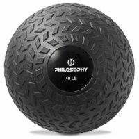 Slam Ball, 10 LB - Weighted Medicine Ball with Easy Grip Tread