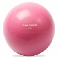 Toning Ball, 3 LB, Pink - Soft Weighted Mini Medicine Ball
