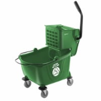 Dryser Commercial Mop Bucket with Side Press Wringer - 26 Quart, Green