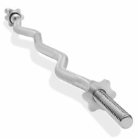 1 Weightlifting Barbell - Threaded EZ Curl Bar with Star Collars