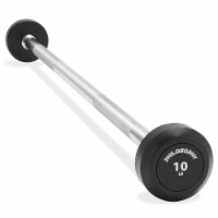 Rubber Fixed Barbell, 10 LB Pre-Loaded Weight Straight Bar