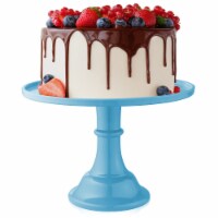 Round Pedestal Cake Stand, Blue - 11 Dessert Display Holder