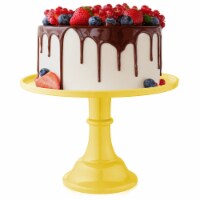 Round Pedestal Cake Stand, Yellow - 11 Dessert Display Holder