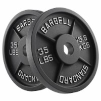 Set of 2 Standard Cast Iron Olympic 2-inch Weight Plates (35 LB each)