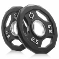 Set of 2 Rubber Coated 2-inch Olympic Grip Weight Plates (2.5 LB each)