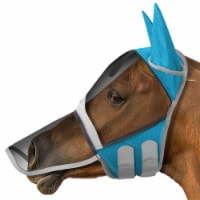Horse Equine Fly Mask (Teal, Cob) with Long Nose, Ear Protection, Mesh