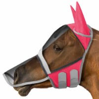 Equine Fly Mask (Pink, Horse) with Long Nose, Ear Protection, Mesh