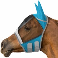 Fly Mask w/ Ear Protection (Teal, Horse) - Fleece Edge, Fine Mesh