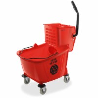 Dryser Commercial Mop Bucket with Side Press Wringer - 33 Quart, Red