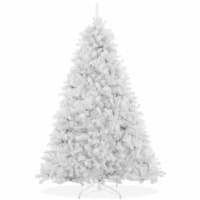 6FT White Spruce Artificial Holiday Christmas Tree with Metal Stand