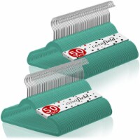 100 Teal Velvet Kid's 14 Hangers by Casafield