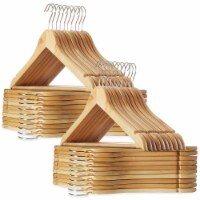 40 Wooden Suit Hangers - Natural by Casafield