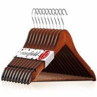 10 Wooden Suit Hangers - Cherry by Casafield