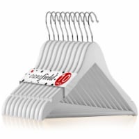10 Wooden Suit Hangers - White by Casafield