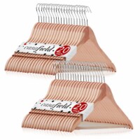 40 Red Cedar Wooden Suit Hangers by Casafield