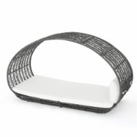 Noble House Boca Grande Outdoor Wicker Daybed in Gray and White