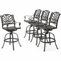 Noble House Alfresco Outdoor Bronzeed Cast Aluminum Barstools (Set of 4)
