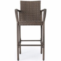 Noble House Delfina Outdoor Mix Mocha Wicker Barstool (Set of 2)