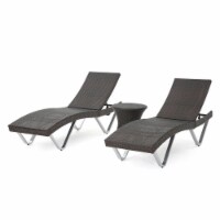 Noble House San Marco MultiBrown 3pc Chaise Lounge Chair and Table