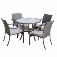 Noble House San Pico 5 Piece Outdoor Dining Set in Gray