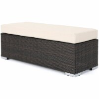 Noble House Santa Rosa 46.5  Wicker Patio Dining Bench in Brown