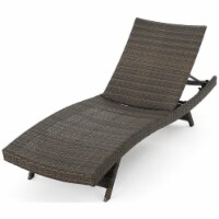 Noble House Thira Outdoor Wicker Chaise Lounge Chair Mix Mocha