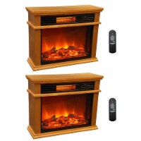 LifeSmart LifePro 3 Element Portable Electric Infrared Fireplace Heaters (Pair)