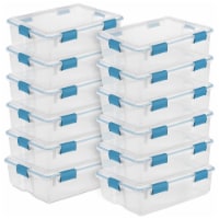 Sterilite 37 Quart Clear Plastic Home Storage Tote Bin with Secure Lids, 12 Pack