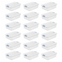 Sterilite 32 Quart Clear Stackable Latching Storage Box Containers, 18 Pack