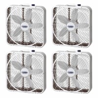 Lasko 3 Speed Weather Shield Performance 20 Box Fan w/ Handle, White (4 Pack)