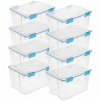 Large Plastic Storage Tote 54 Qt Container Clear Stackable Box With Lid Bin  1Pc