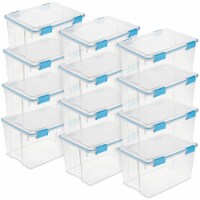 Sterilite 27 Quart Clear & White Plastic Storage Bin with One