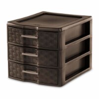 Sterilite Medium Weave Craft Office Supplies 3 Drawer Storage Organizer (4 Pack)