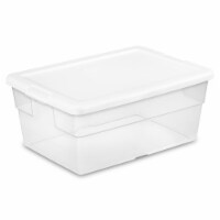 Sterilite 16 Quart Stacking Storage Box Container Tub with Lid, Clear (12 Pack)