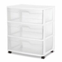 Sterilite 3-Drawer Plastic Rolling Storage Cart, Clear with Black Frame  (2-Pack), 1 Piece - Fred Meyer