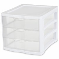 Sterilite ClearView Compact Stacking 3 Drawer Storage Organizer System, 12 Pack