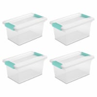 Sterilite Medium Clip Box Clear Storage Tote Container with Lid 8 Pack