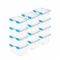 Sterilite 32 Quart Gasket Box with Clear Base and Lid (4 Pack)