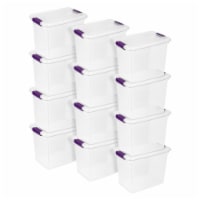 Sterilite 17631706 27 Quart ClearView Latch Box Storage Tote Container, 12 Pack