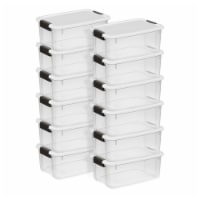 Sterilite 18 Qt Ultra Latch Box, Stackable Storage Bin with Lid, Plastic  Container with Heavy Duty Latches to Organize, Clear and White Lid, 12-Pack