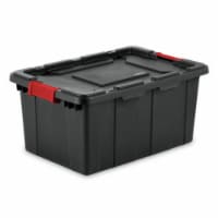 Sterilite 15 Gallon Durable Rugged Industrial Tote with Red Latches, 18 Pack