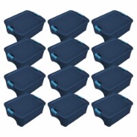 Sterilite Classic Lidded Stackable 18 Gal Storage Tote Container, Blue, 8  Pack, 1 Piece - Fred Meyer