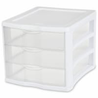 Sterilite ClearView Compact Stacking 3 Drawer Storage Organizer System, 16 Pack