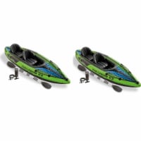 Intex Excursion Pro K1 Single Person Inflatable Vinyl Fishing Kayak w/  Oar/Pump