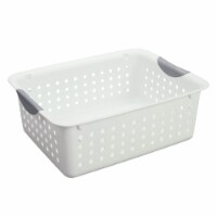 Sterilite Large Ultra Plastic Storage Bin Baskets with Handles, White, 60 Pack