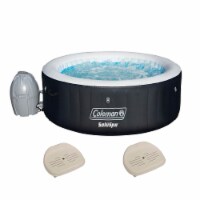 Coleman SaluSpa 4 Person Inflatable Outdoor Hot Tub & 2 Non-Slip Seat Accessory