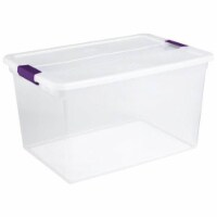 Sterilite ClearView 66 Quart Plastic Stacking Storage Tote w/ Latch Lid, 36 Pack